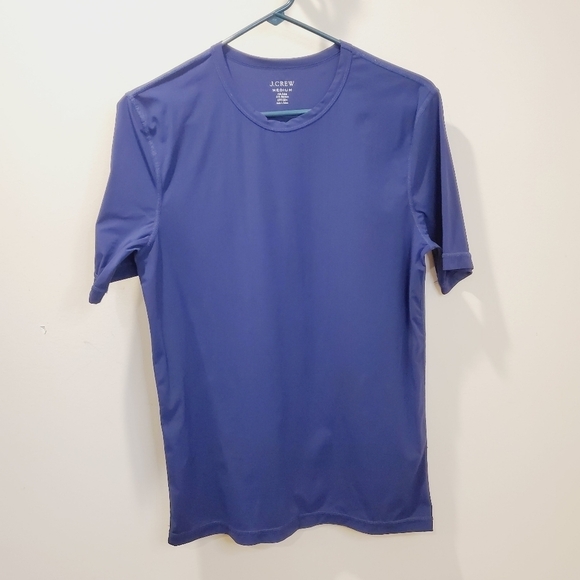 J Crew men's Navy blue Crew Neck Nylon short sleeves tshirt size M - Picture 1 of 8